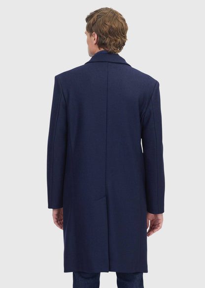 Marineblauer, normal geschnittener, lässiger Strickmantel