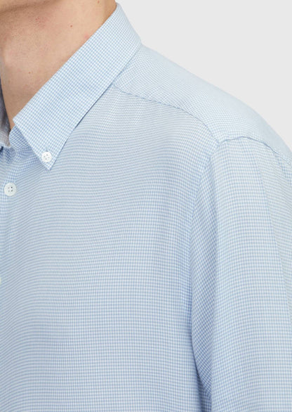Blaues Freizeithemd aus Baumwollmischgewebe