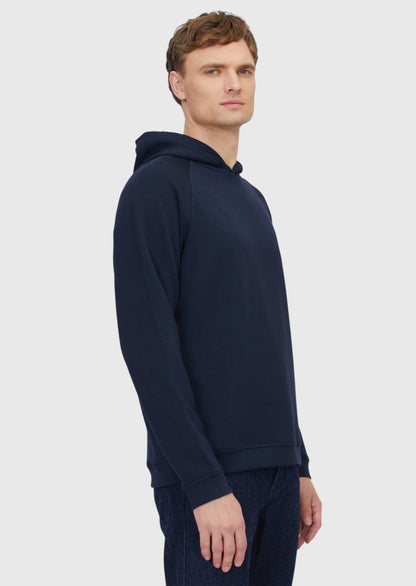 Marineblauer Kapuzenpullover, schlicht