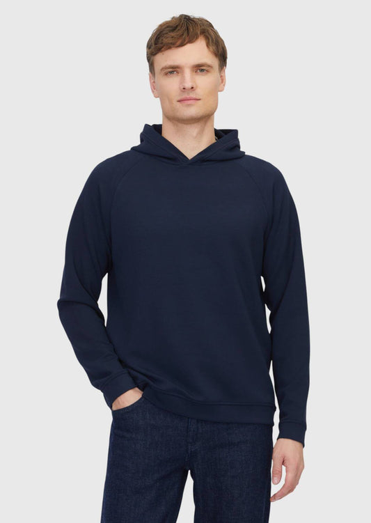 Marineblauer Kapuzenpullover, schlicht