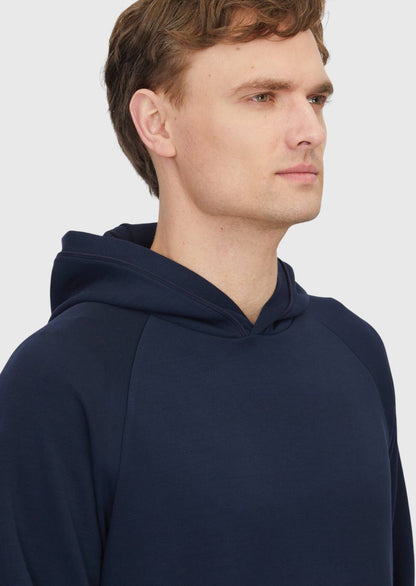Marineblauer Kapuzenpullover, schlicht