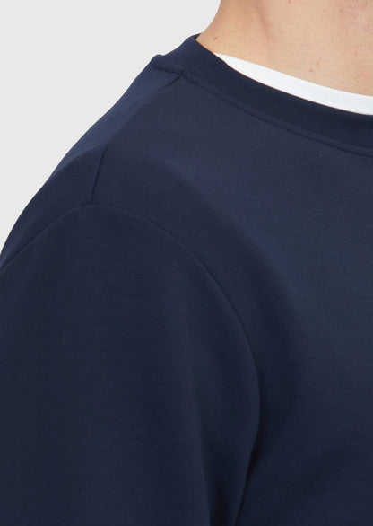 Marineblaues, schlichtes Sweatshirt mit Rundhalsausschnitt