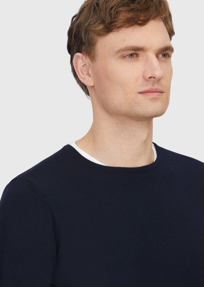 Marineblaues Strick-Sweatshirt