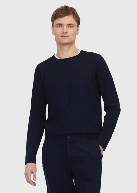 Marineblaues Strick-Sweatshirt