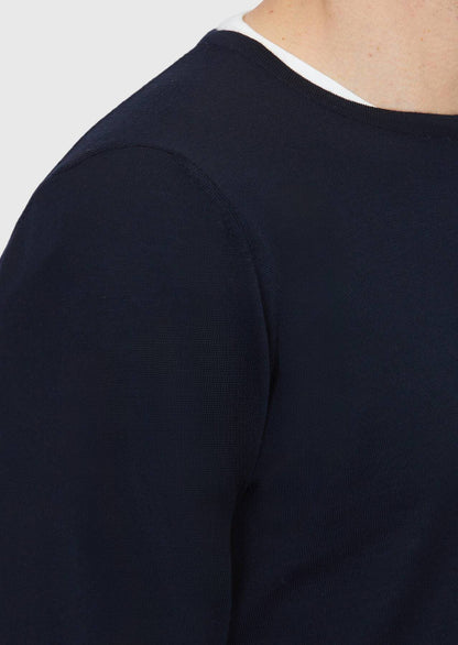 Marineblaues Strick-Sweatshirt