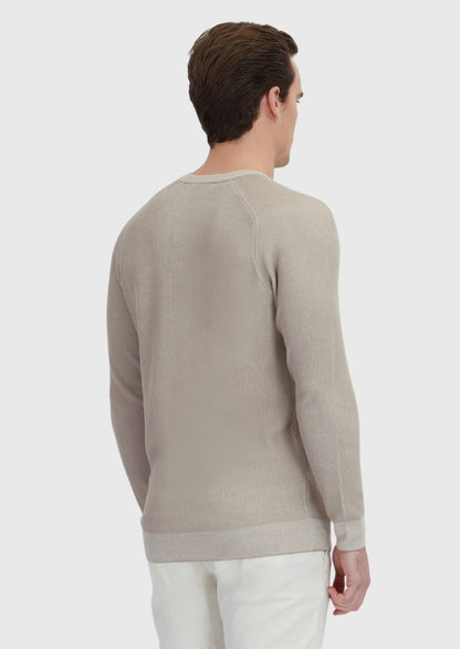 Beiges Strick-Sweatshirt