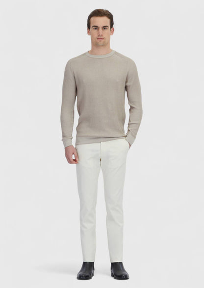 Beiges Strick-Sweatshirt