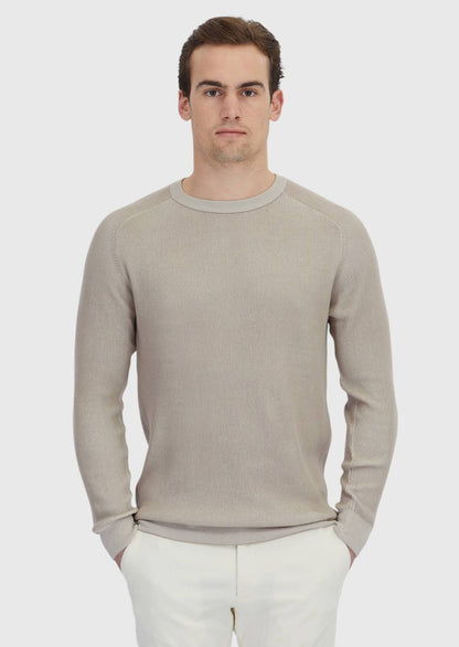 Beiges Strick-Sweatshirt