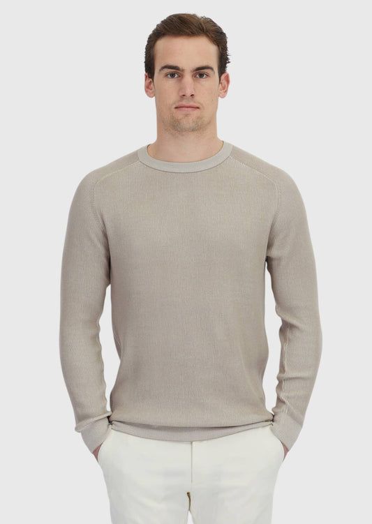 Beiges Strick-Sweatshirt