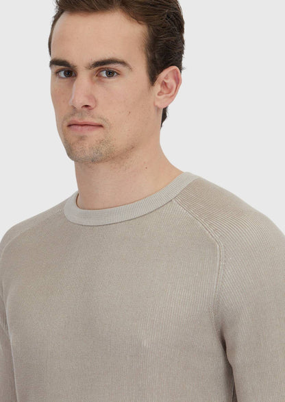 Beiges Strick-Sweatshirt