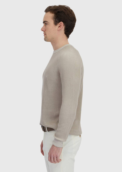 Beiges Strick-Sweatshirt