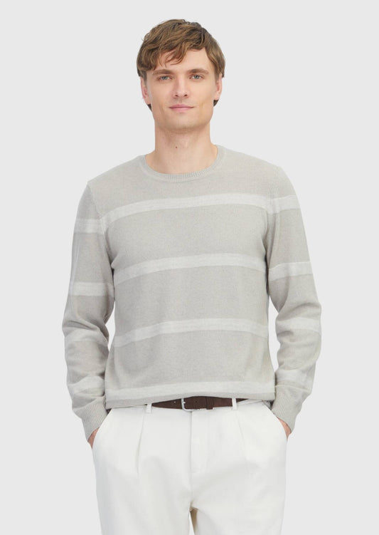 Beiges Strick-Sweatshirt