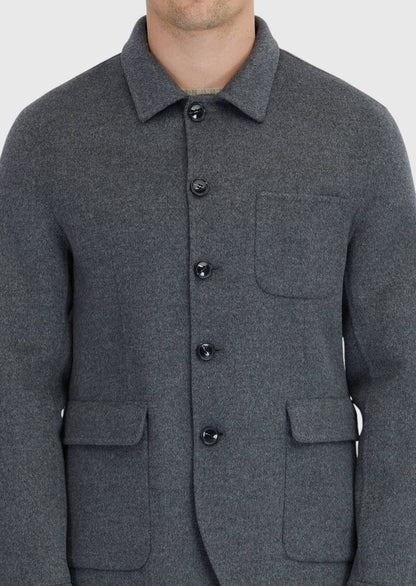 Blazer aus Wollmischung in regulärer Passform, Farbe Hard Coal