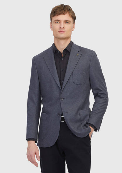 Jacke aus Wollmischgewebe in der Farbe „Hartkohle“