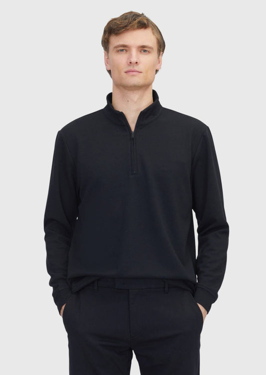 Schwarzes, schlichtes Rollkragen-Sweatshirt