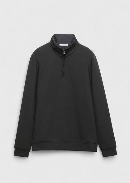 Schwarzes, schlichtes Rollkragen-Sweatshirt