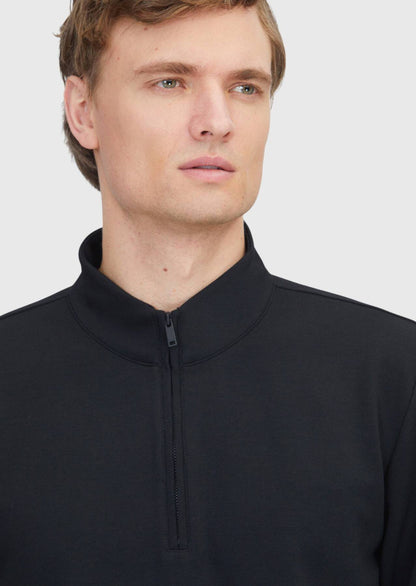 Schwarzes, schlichtes Rollkragen-Sweatshirt