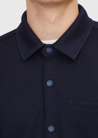 Marineblaues Polo-Neck-Sweatshirt, schlicht