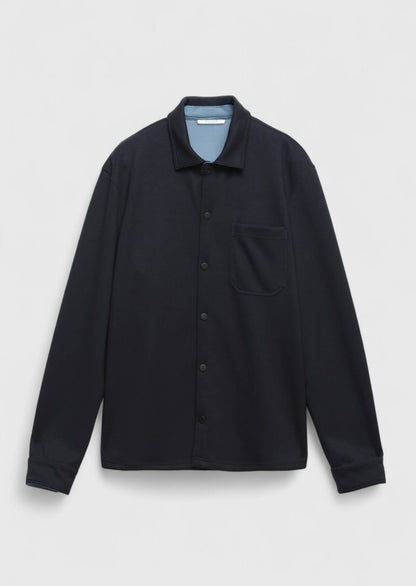 Marineblaues Polo-Neck-Sweatshirt, schlicht