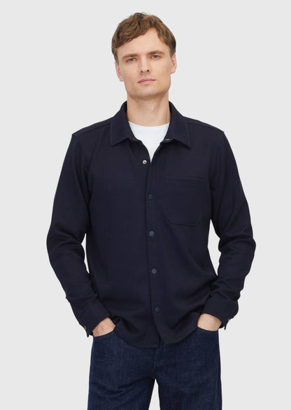 Marineblaues Polo-Neck-Sweatshirt, schlicht