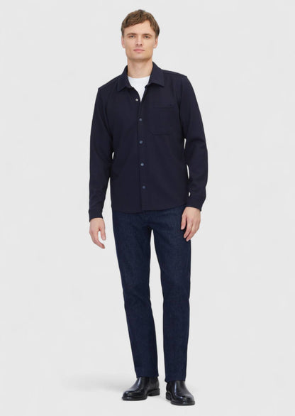 Marineblaues Polo-Neck-Sweatshirt, schlicht
