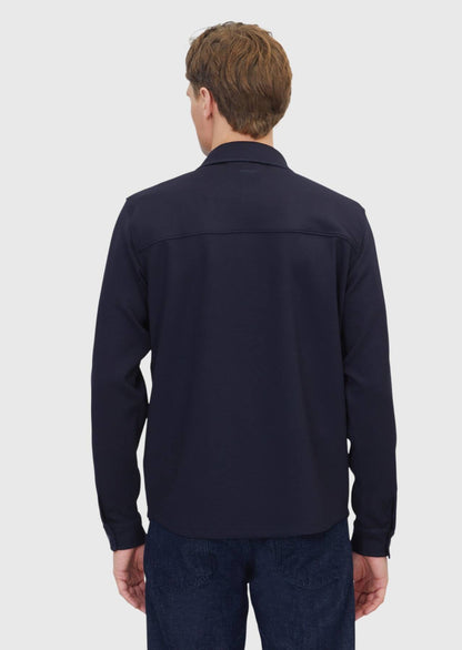 Marineblaues Polo-Neck-Sweatshirt, schlicht