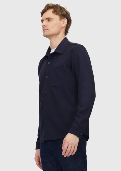 Marineblaues Polo-Neck-Sweatshirt, schlicht