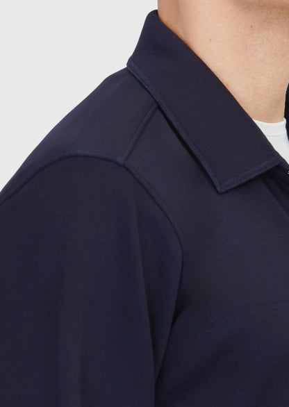 Marineblaues Polo-Neck-Sweatshirt, schlicht