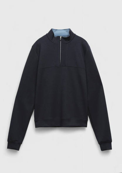 Marineblaues, schlichtes Rollkragen-Sweatshirt
