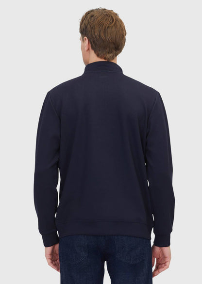 Marineblaues, schlichtes Rollkragen-Sweatshirt
