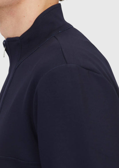 Marineblaues, schlichtes Rollkragen-Sweatshirt