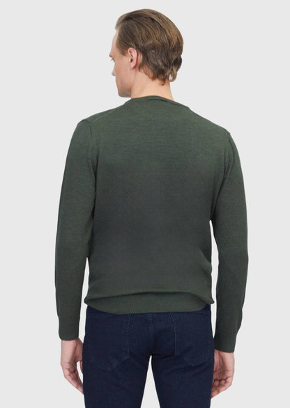 Khakifarbenes Strick-Sweatshirt