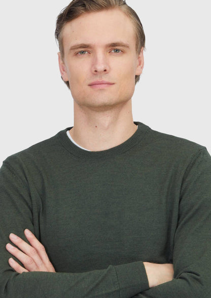 Khakifarbenes Strick-Sweatshirt