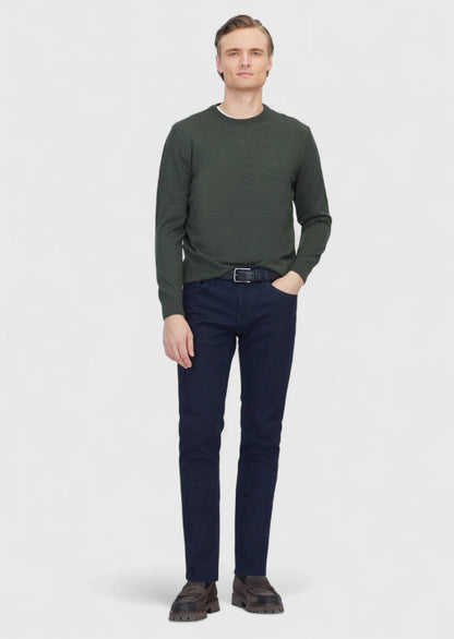 Khakifarbenes Strick-Sweatshirt