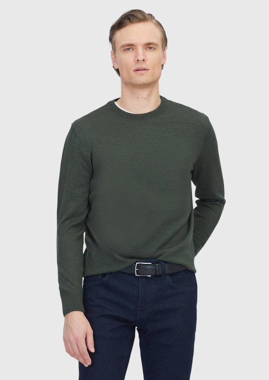 Khakifarbenes Strick-Sweatshirt