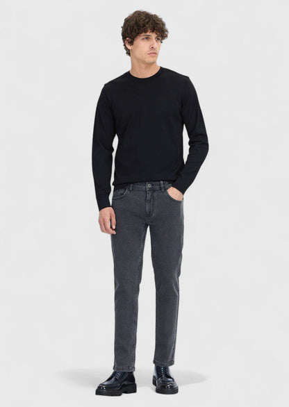 Schwarzes Strick-Sweatshirt