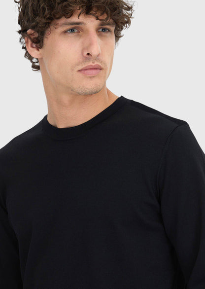 Schwarzes Strick-Sweatshirt