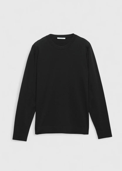 Schwarzes Strick-Sweatshirt