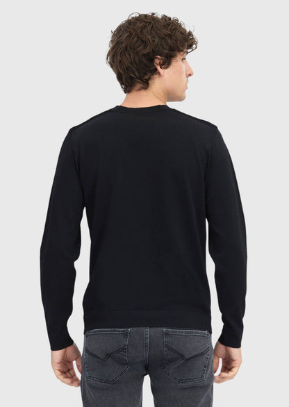 Schwarzes Strick-Sweatshirt