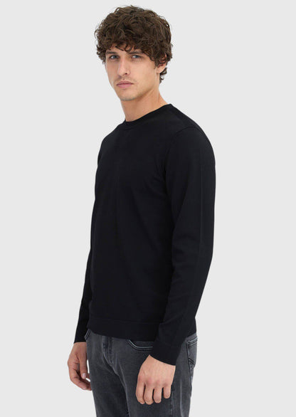 Schwarzes Strick-Sweatshirt