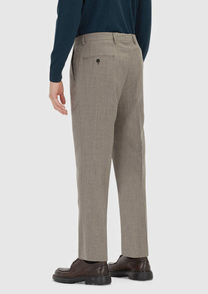 Hellbraune Velours Regular Fit klassische 100% Wolle Hosen