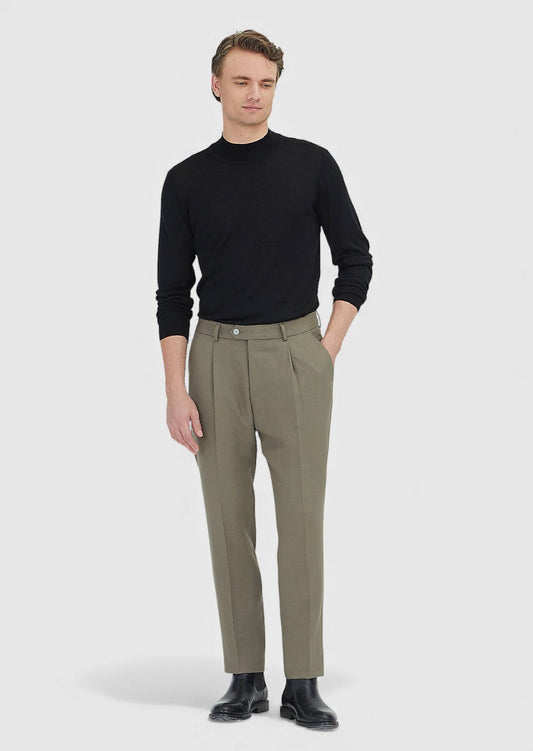 Freizeithose aus Wollmischgewebe mit normaler Passform von Mink Weaving
