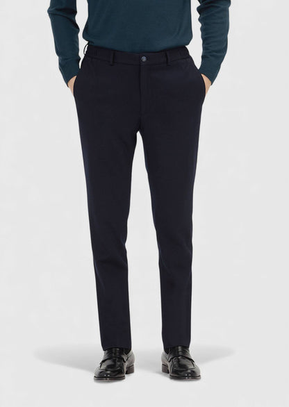 Marineblaue Strickhose, modern, Wolle-Mix