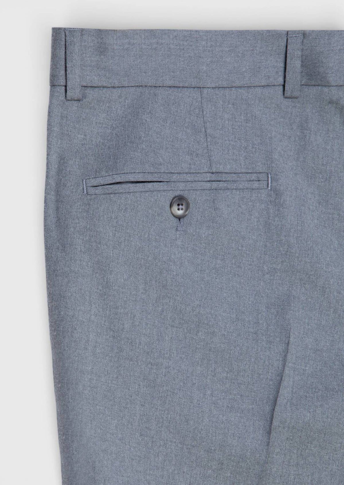 Grau Gewebte Regular Fit Casual 100% Wolle Hose