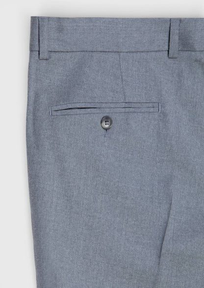Grau Gewebte Regular Fit Casual 100% Wolle Hose