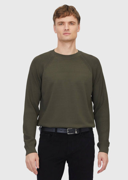 Khakifarbenes Strick-Sweatshirt