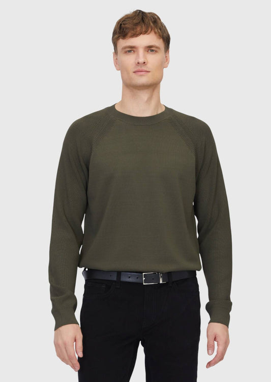 Khakifarbenes Strick-Sweatshirt