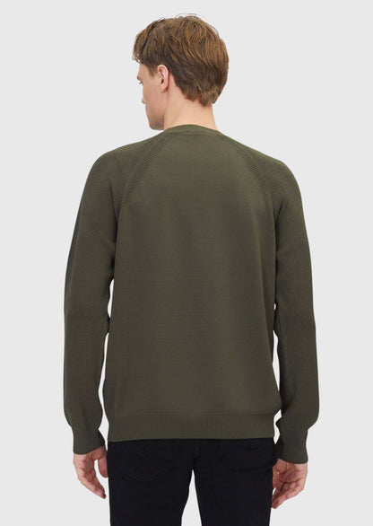Khakifarbenes Strick-Sweatshirt