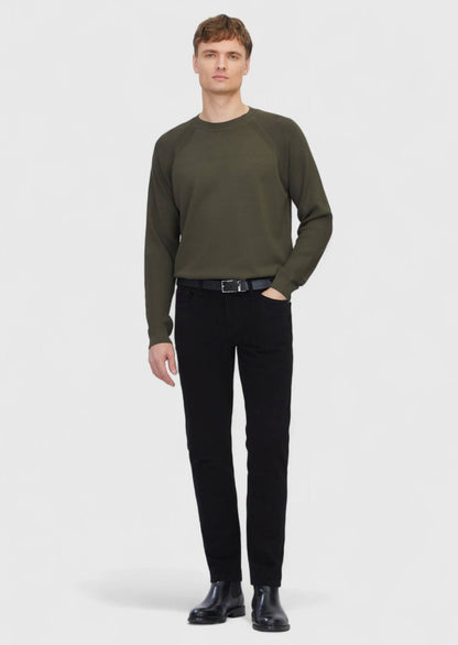 Khakifarbenes Strick-Sweatshirt