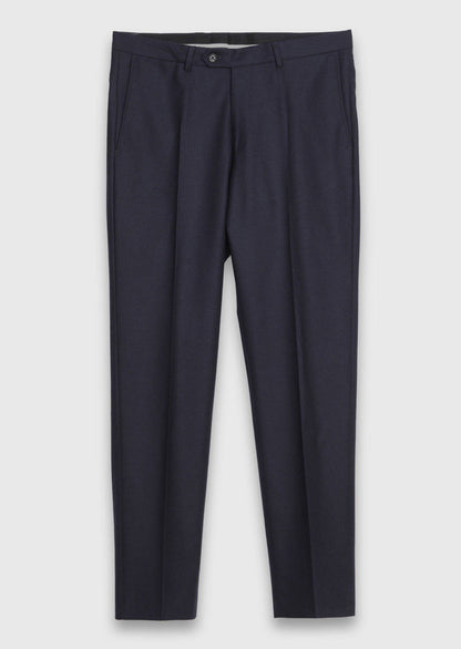 Marineblaue Webung Regular Fit Wollhose